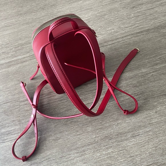 Bally Akira Red Leather Designer Backpack Bag New - Picture 3 of 4